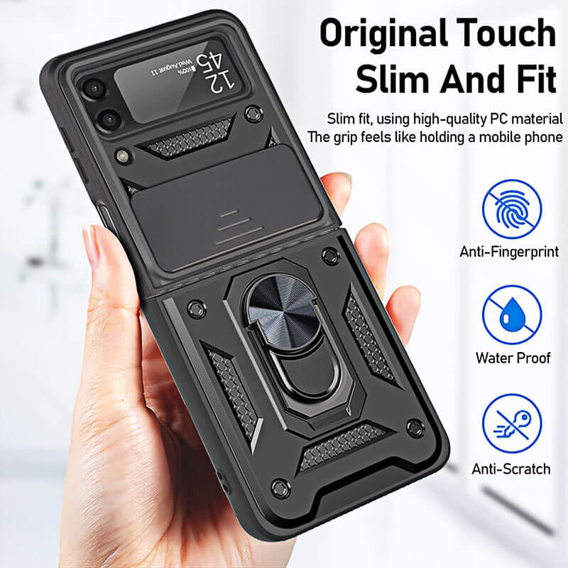 Drop Tested Cover with Magnetic Kickstand Car Mount Protective Case for Samsung Galaxy Z Flip4 Flip3 5G