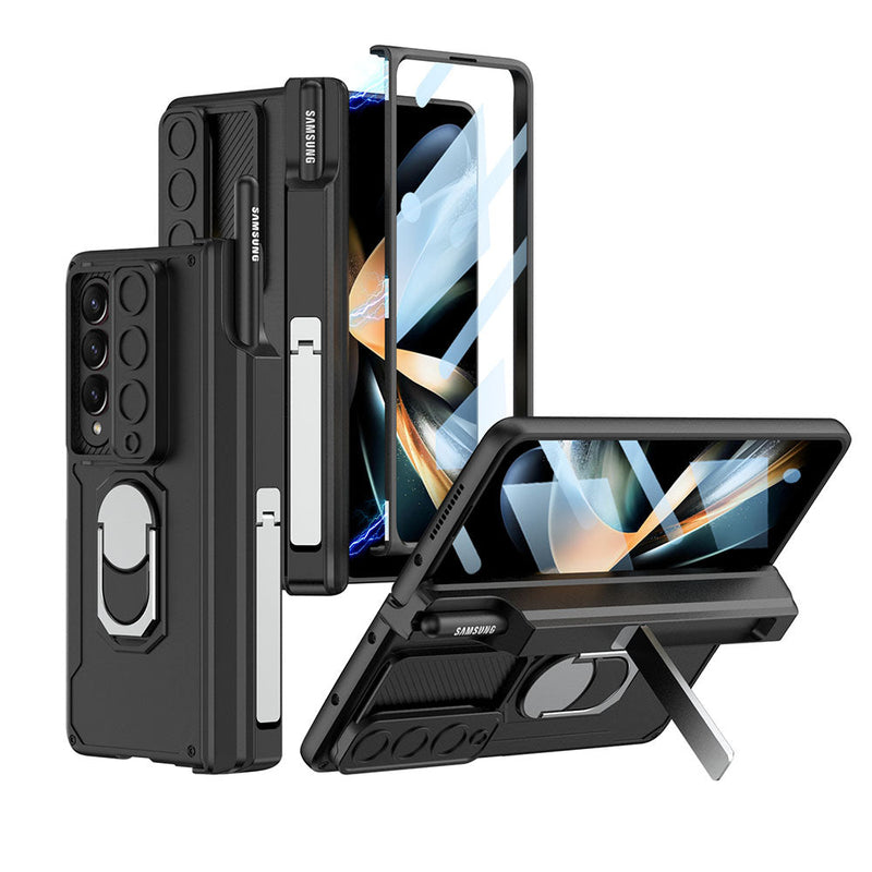 Magnetic Folding Armor Protective Case For Samsung Galaxy Z Fold 4 5G With Back Screen Protector