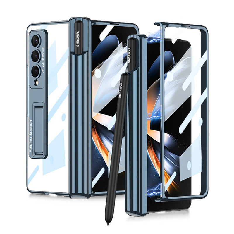 Luxury Transparent Case with Pen Holder For Samsung Galaxy Z Fold 4