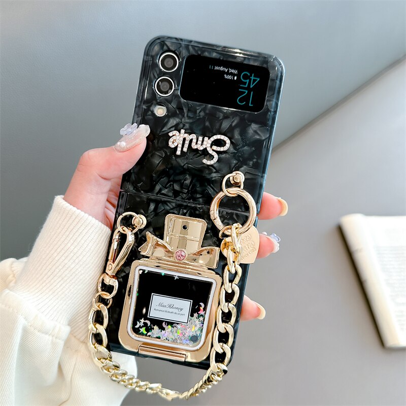 Cute Perfume Bottle Holder Phone Case for Samsung Galaxy Z Flip 4