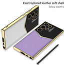 Luxury Electroplated Leather Case For Samsung Galaxy S23 Series