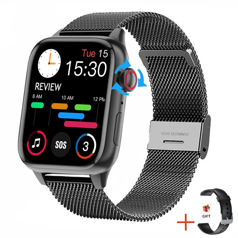 Smart Watch Rotary Button Passcode Lock Screen Fitness Tracker 2022