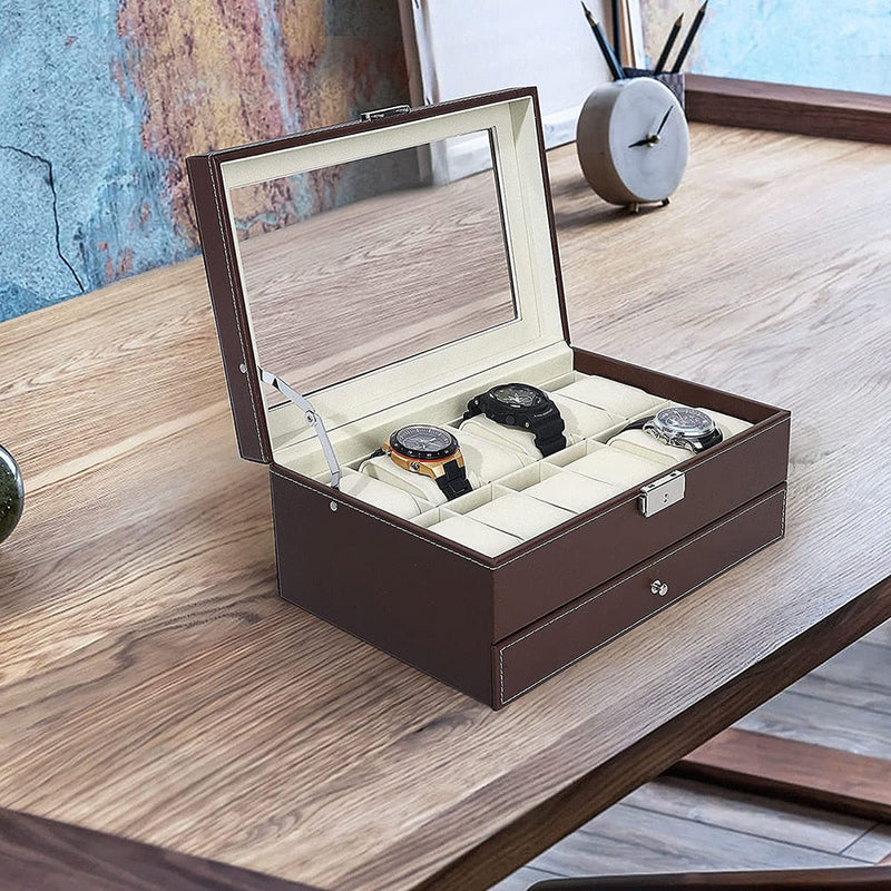 WOOD WRIST WATCH DISPLAY BOX ORGANIZER STORAGE