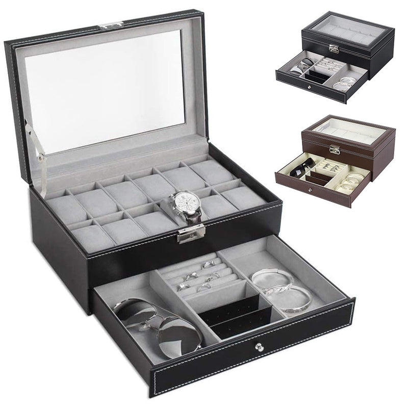 WOOD WRIST WATCH DISPLAY BOX ORGANIZER STORAGE