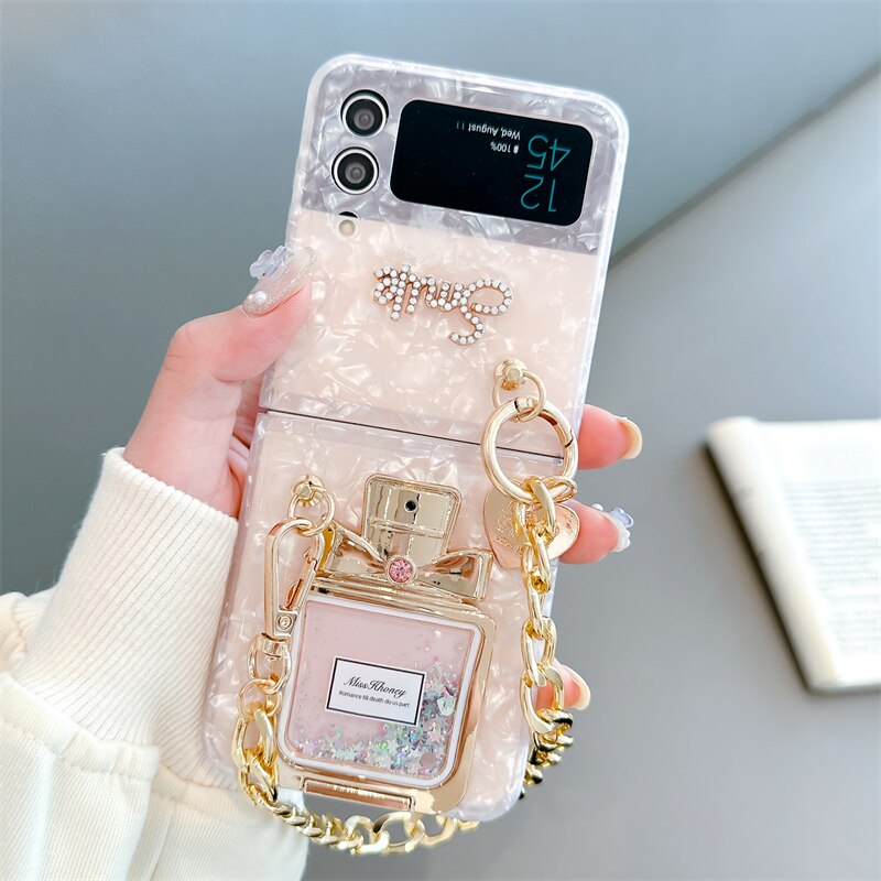 Cute Perfume Bottle Holder Phone Case for Samsung Galaxy Z Flip 4