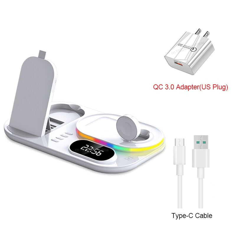 3 in 1 Qi-Certified Fast  Wireless Charger Station For Samsung Devices