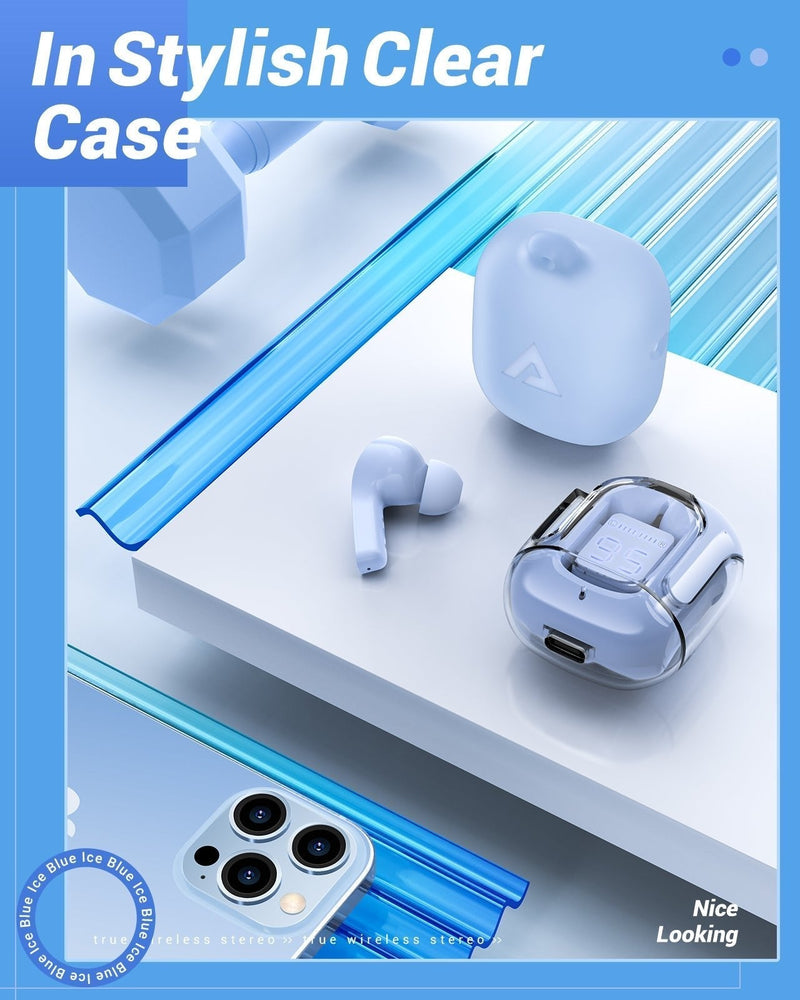 Earbuds Crystal T6 ice blue