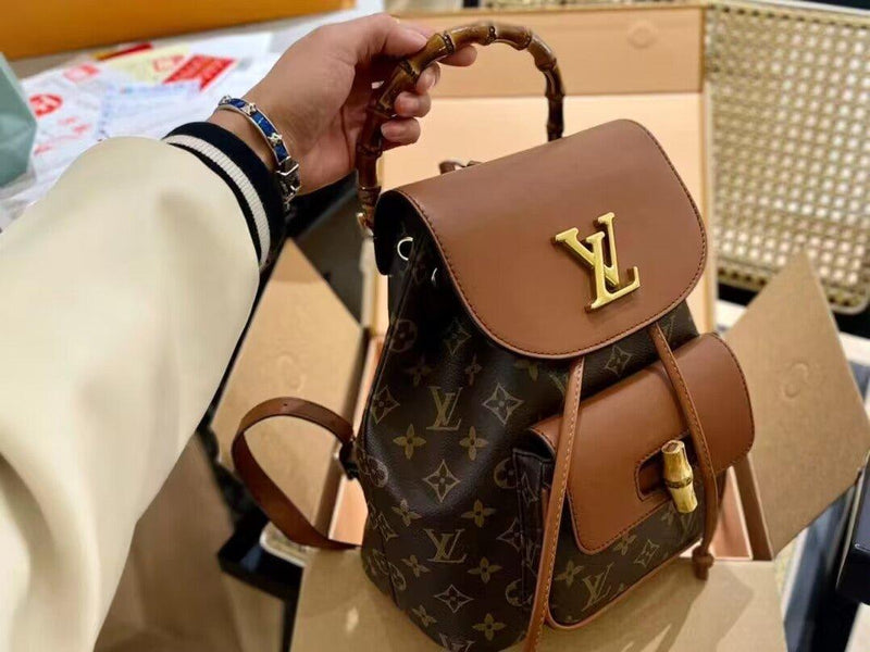 Brown LV Monogram Backpack Small