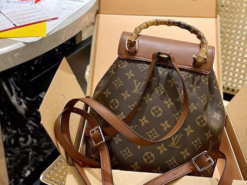 Brown LV Monogram Backpack Small