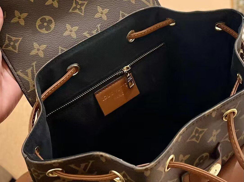 Brown LV Monogram Backpack Small