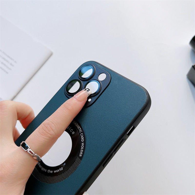 Luxury Leather Matte For Magsafe Case For iPhone